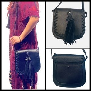 Black Vegan leather. Gypsy Warrior shoulder bag